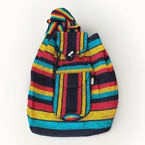 RASTA PINZON, UNISEX, LARGE, BACKPACK, WOVEN, CANVAS, DRAWSTRING, Sack